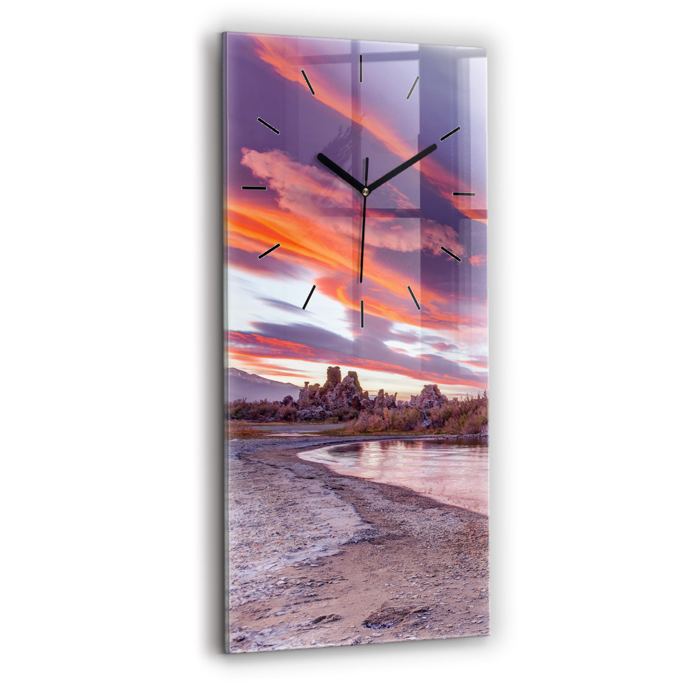 Négyszögletes fali üvegóra 30x60 Kaliforniai napfelkelte