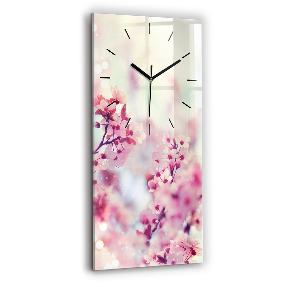 Négyszögletes fali üvegóra 30x60 Tavaszi virágok