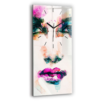 Négyszögletes üvegóra 30x60 Absztrakt nő arcát