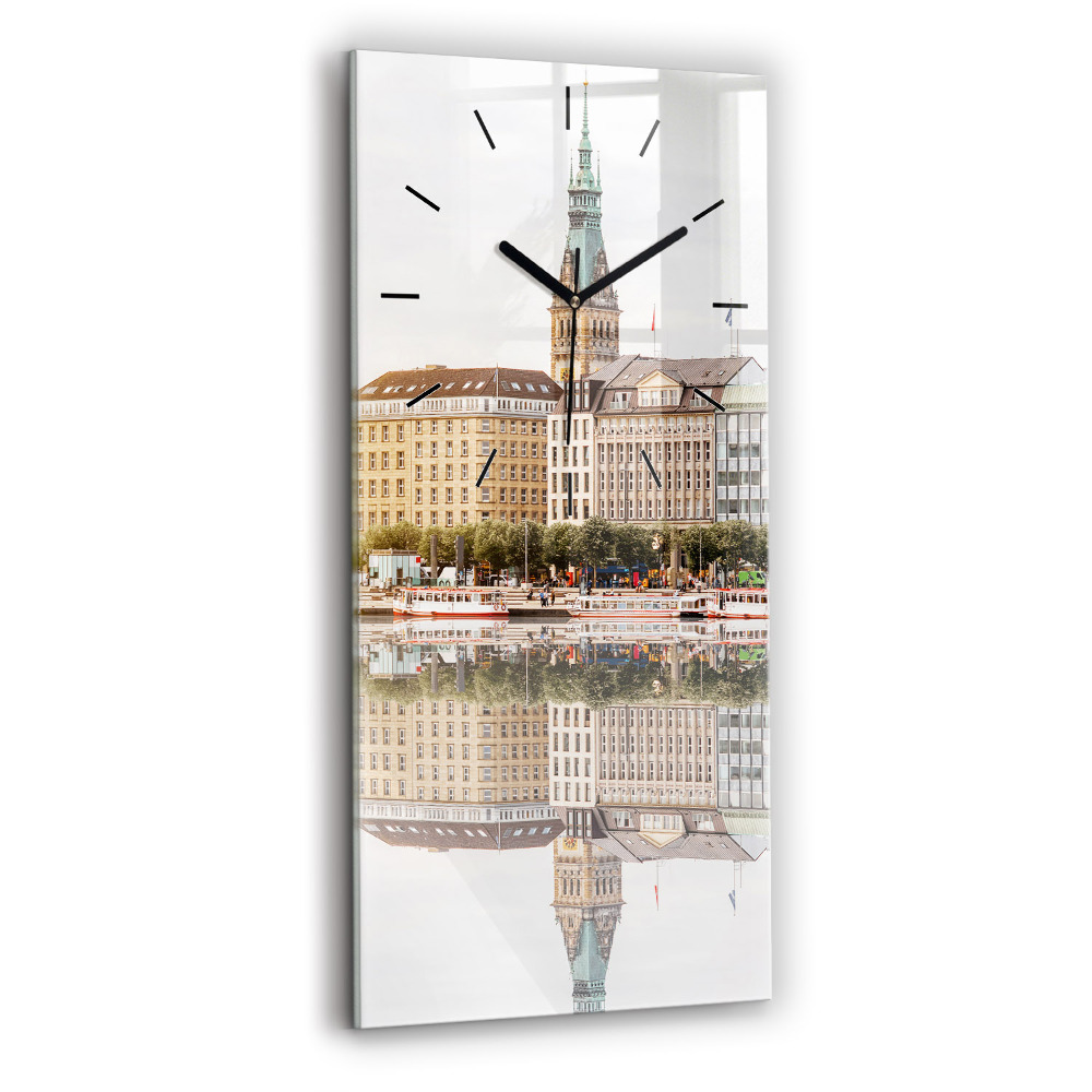 Négyszögletes üvegóra 30x60 Hamburg folyó Németország