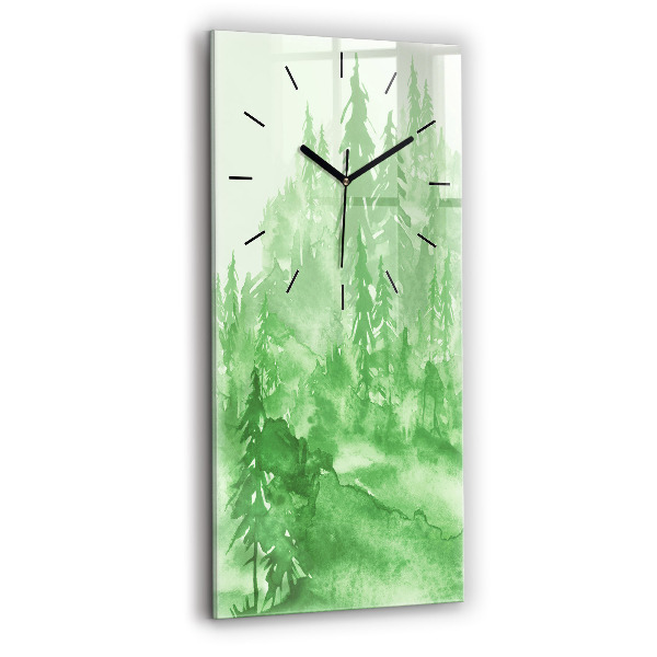 Négyszögletes fali üvegóra 30x60 Zöld erdő festmény