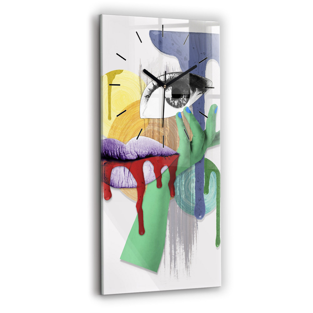 Négyszögletes üvegóra 30x60 Szürreális kollázs