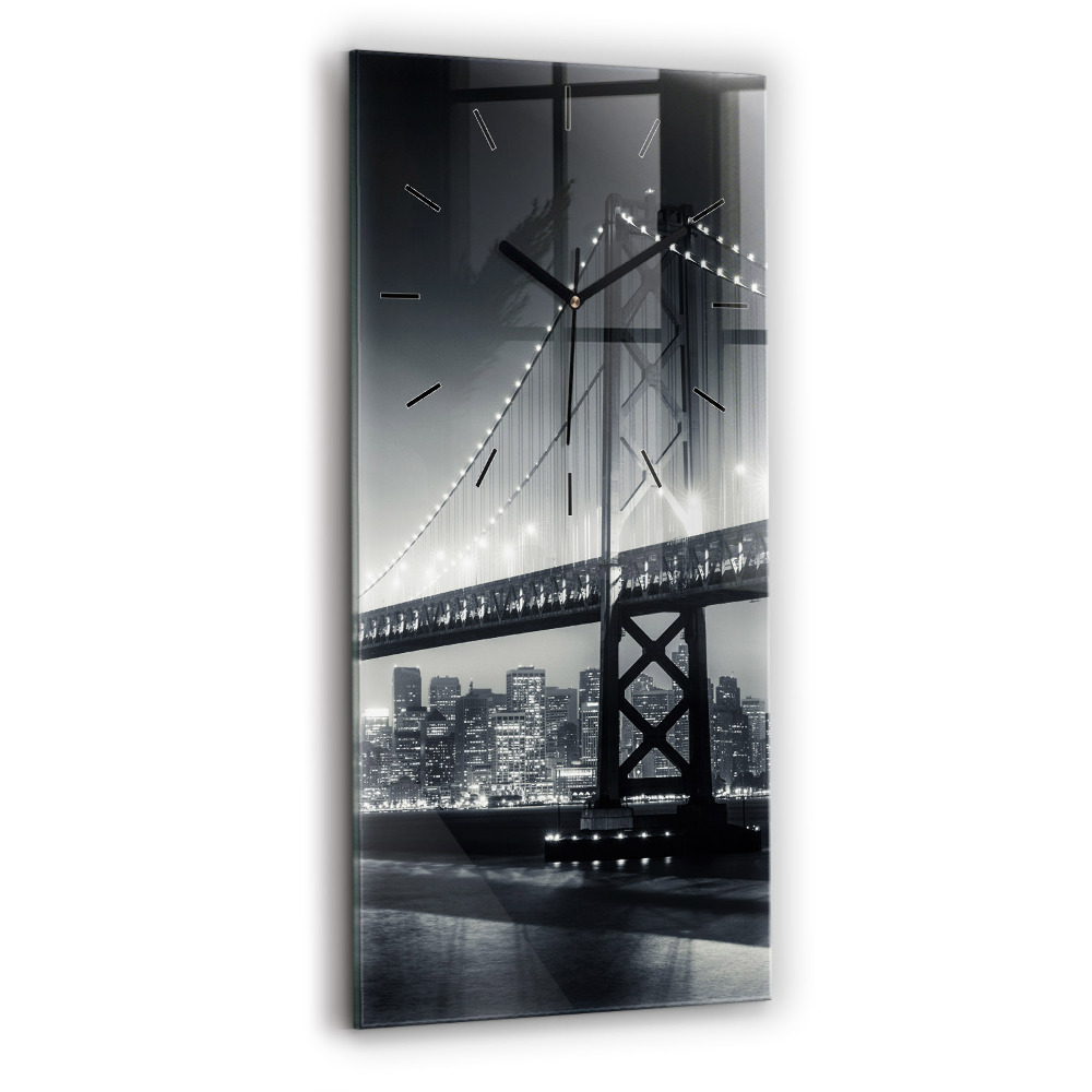 Függőleges üvegóra 30x60 Híd San Francisco éjjel
