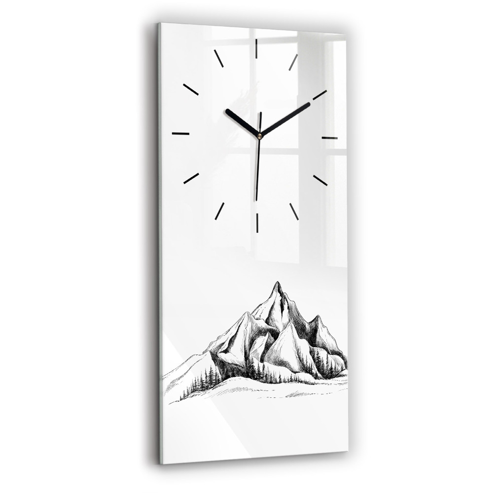 Négyszögletes fali üvegóra 30x60 Rajzolt hegyek