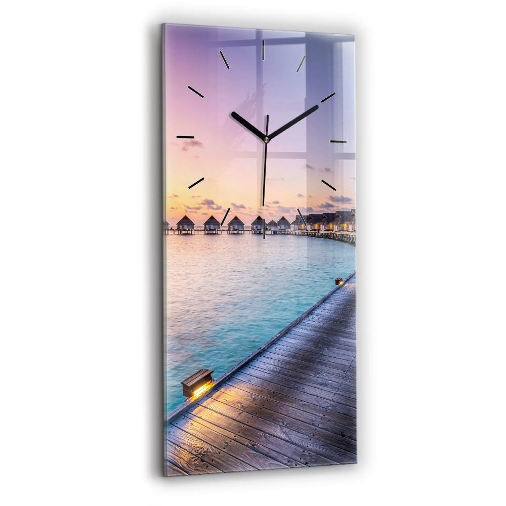 Függőleges üvegóra 30x60 Maldív-szigetek naplemente