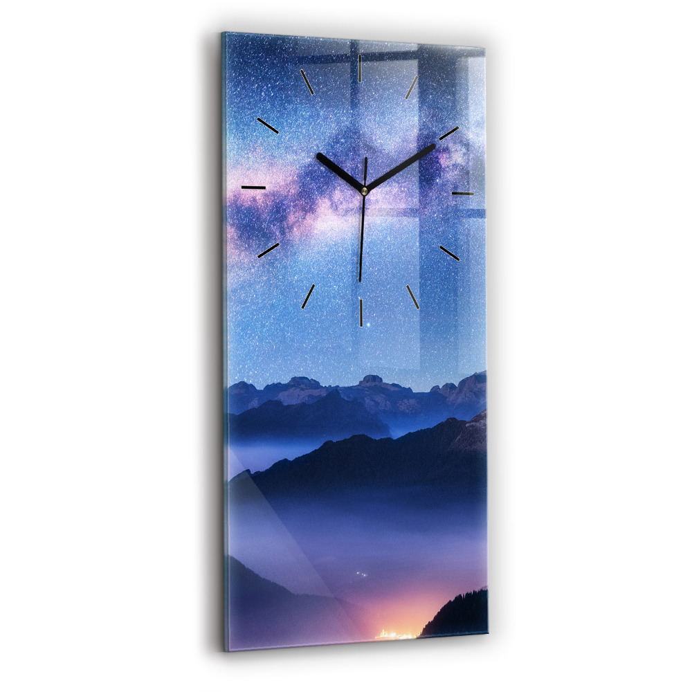 Négyszögletes fali üvegóra 30x60 Tejút és hegyek