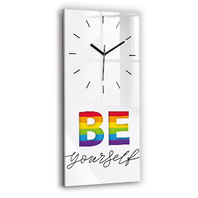 Négyszögletes üvegóra 30x60 A Légy önmagad felirat