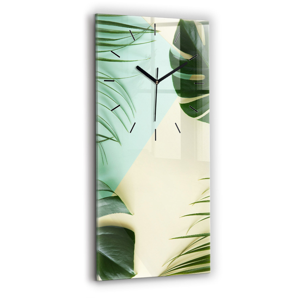 Függőleges üvegóra 30x60 Monstera levelek