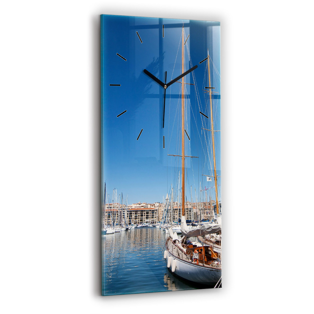 Négyszögletes fali üvegóra 30x60 Marina Marseille Franciaországban