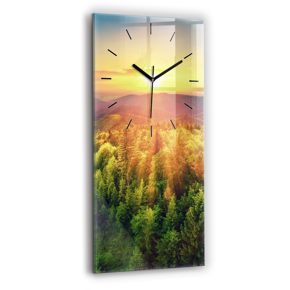 Négyszögletes üvegóra 30x60 Naplemente a dombok felett