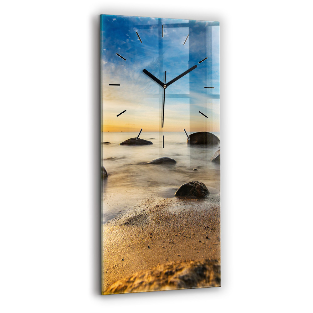 Négyszögletes üvegóra 30x60 Napkelte Balti-tenger