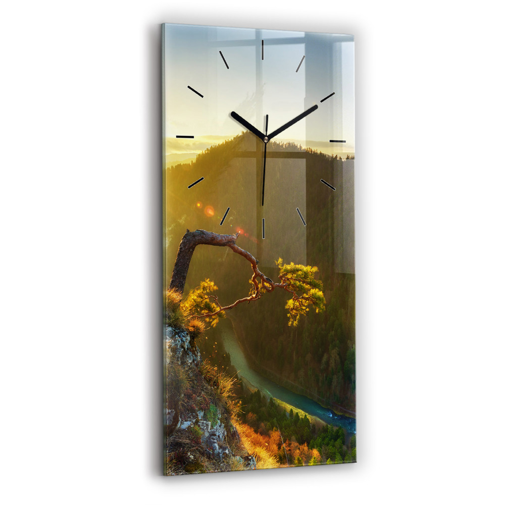 Négyszögletes fali üvegóra 30x60 Naplemente a hegyek felett