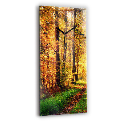 Négyszögletes üvegóra 30x60 Őszi erdei táj