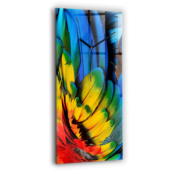Négyszögletes üvegóra 30x60 Színes madárszárnyak