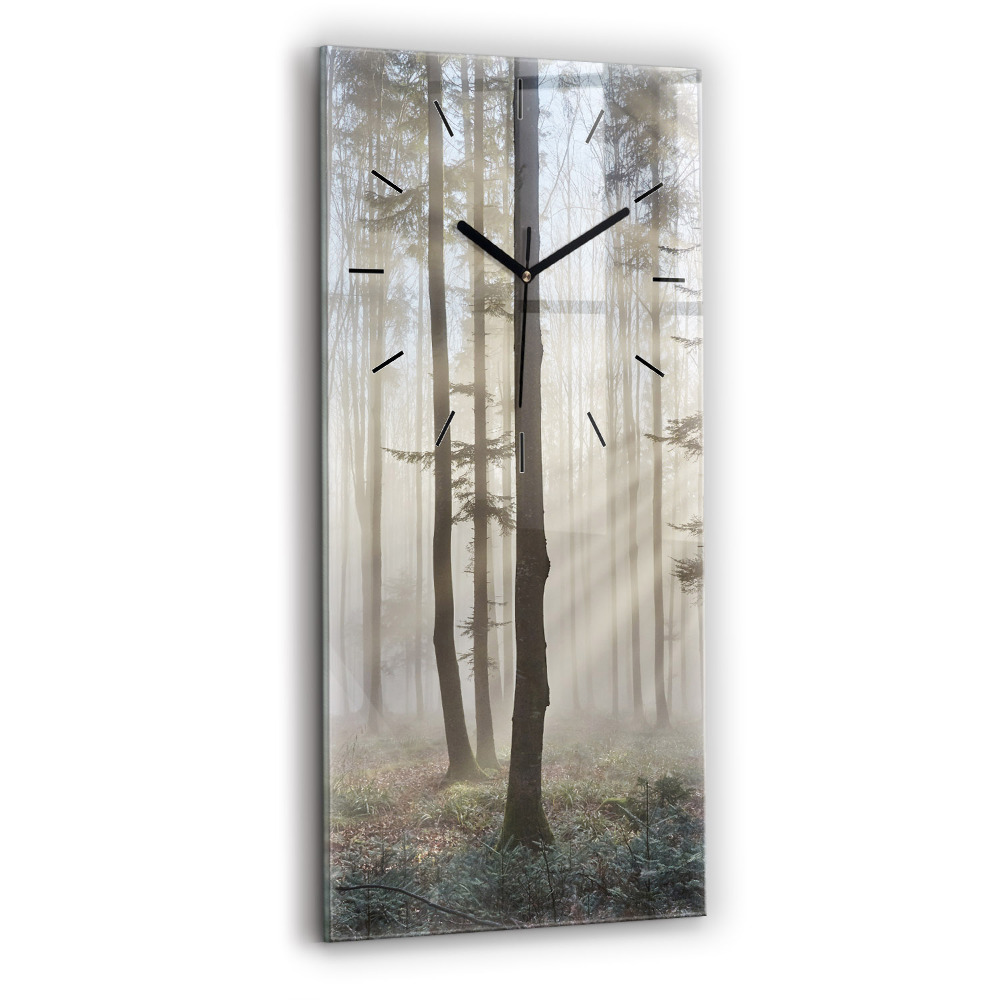 Négyszögletes üvegóra 30x60 Erdő a ködben