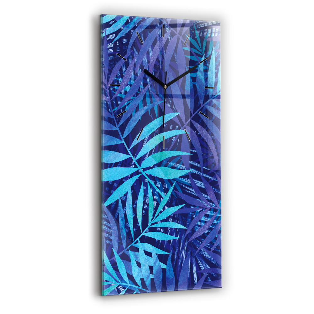Függőleges üvegóra 30x60 Kék levelek
