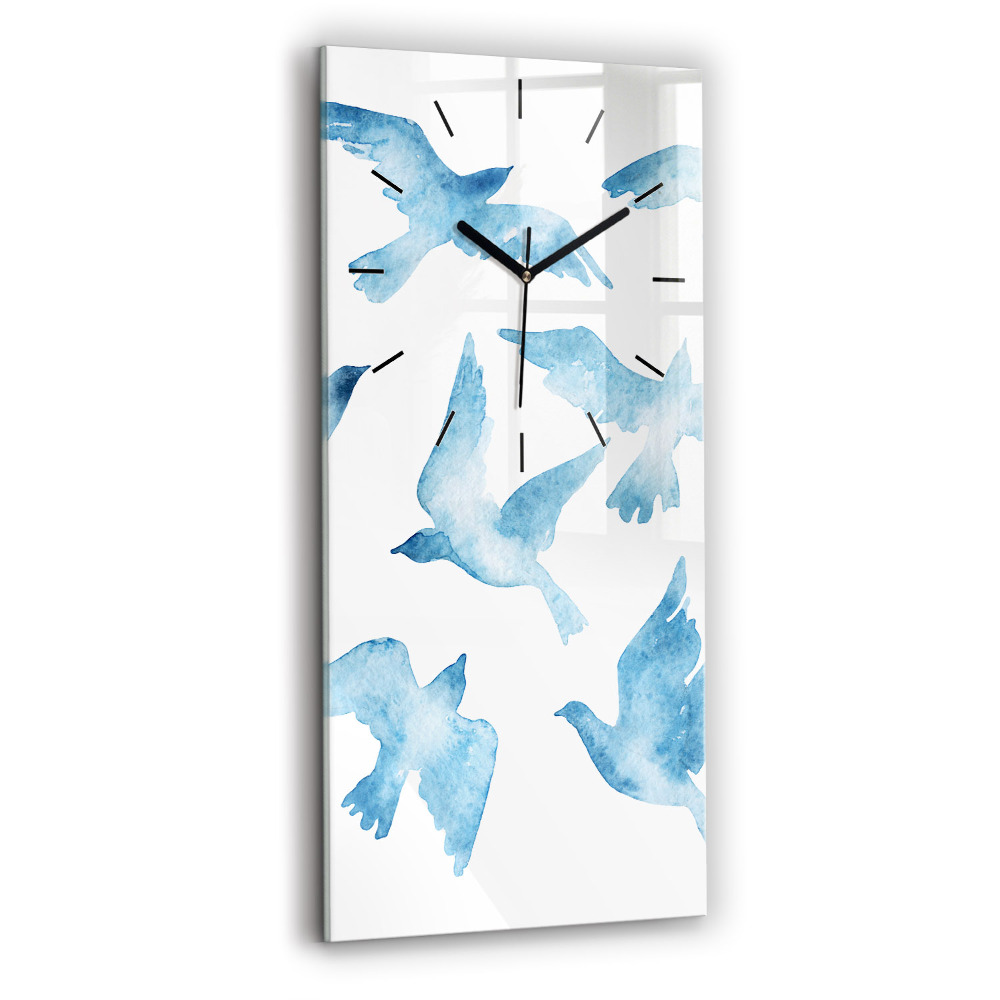 Téglalap alakú üvegóra 30x60 Repülő kék madarak