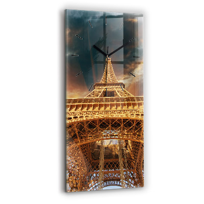 Függőleges üvegóra 30x60 Eiffel-torony a háttérben a felhők