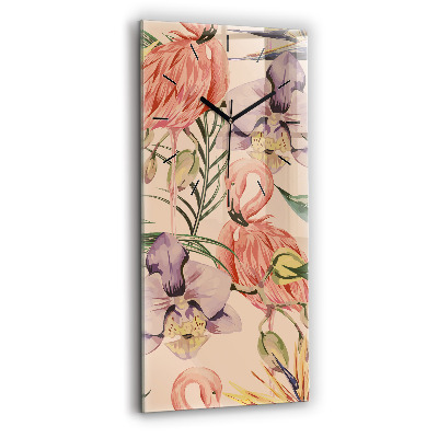 Négyszögletes üvegóra 30x60 Trópusi pálmalevél