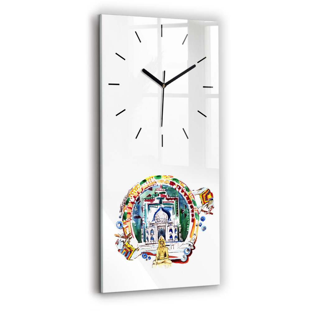Négyszögletes fali üvegóra 30x60 Buddha festmény a templomban