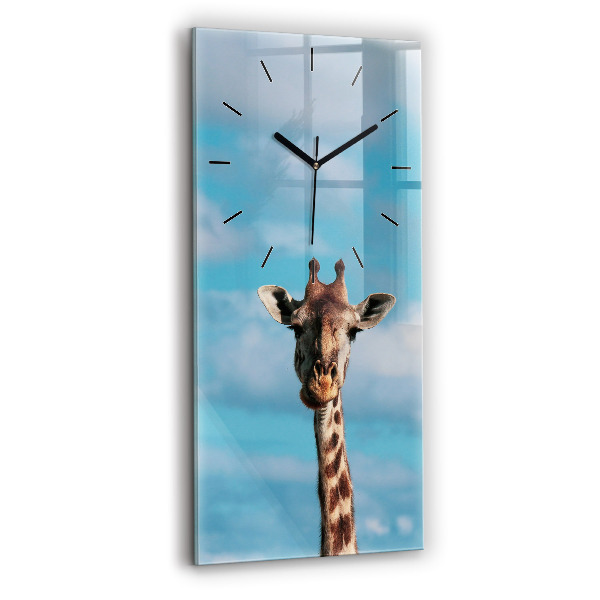 Négyszögletes üvegóra 30x60 Egy zsiráf feje az égen