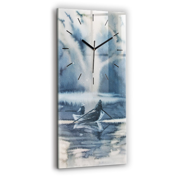 Négyszögletes fali üvegóra 30x60 Halász a tavon
