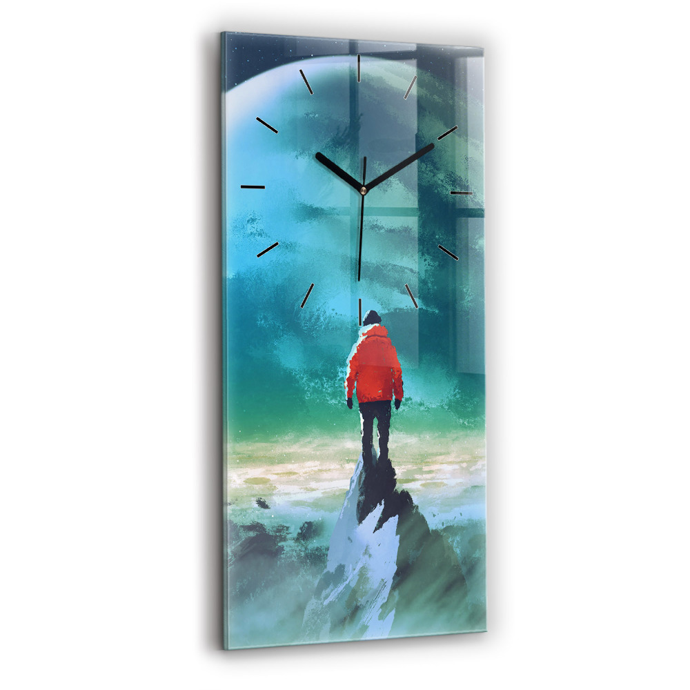 Négyszögletes fali üvegóra 30x60 Ember a Holdon