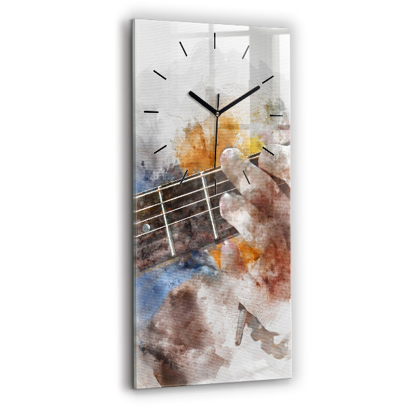 Négyszögletes üvegóra 30x60 Gitár grafika