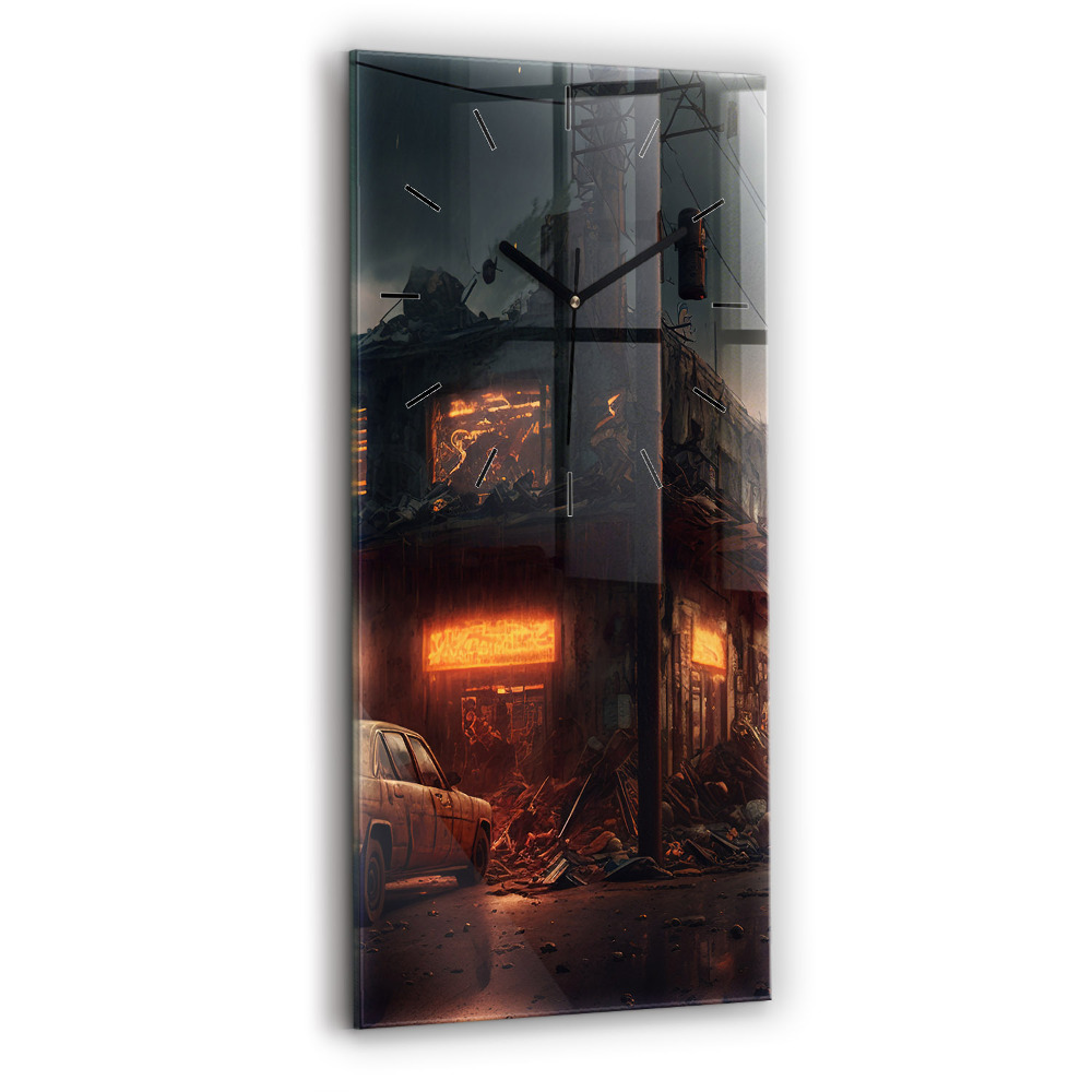 Négyszögletes fali üvegóra 30x60 Apokaliptikus épület