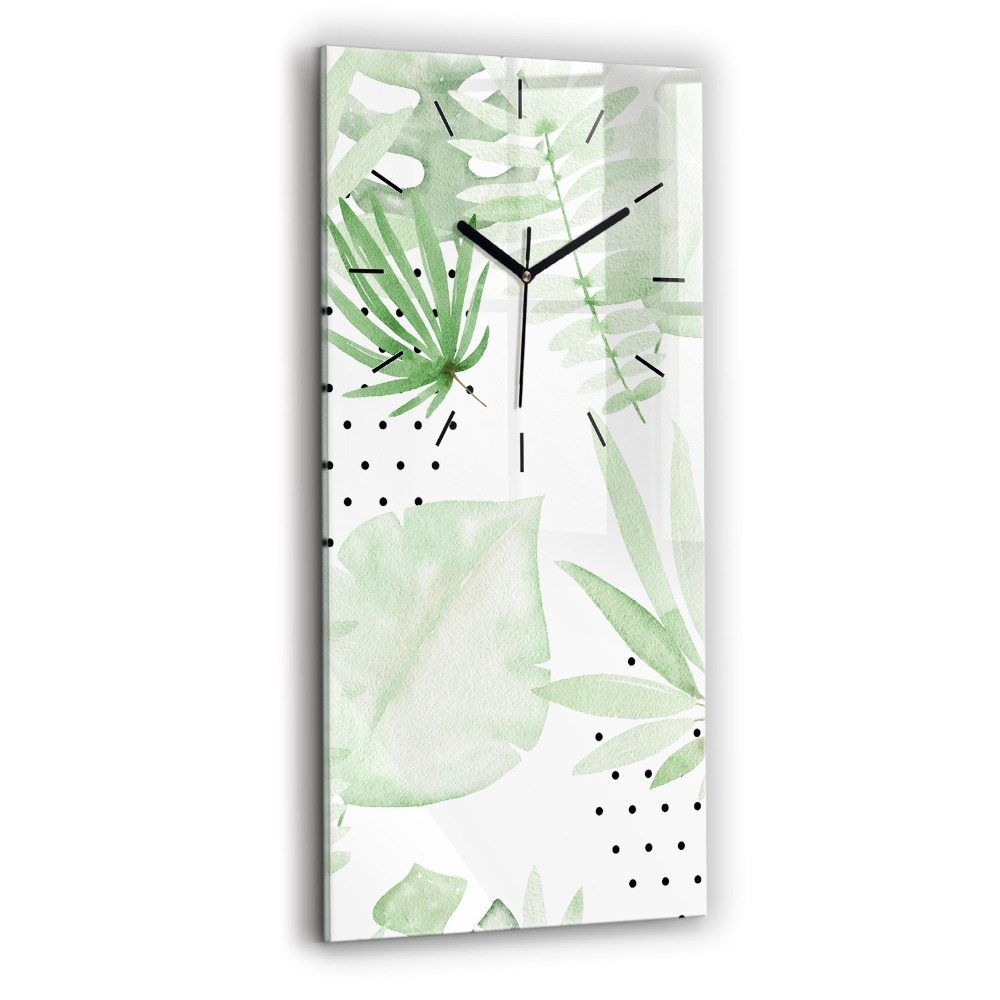Függőleges üvegóra 30x60 Zöld levelek