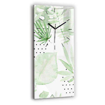 Függőleges üvegóra 30x60 Zöld levelek