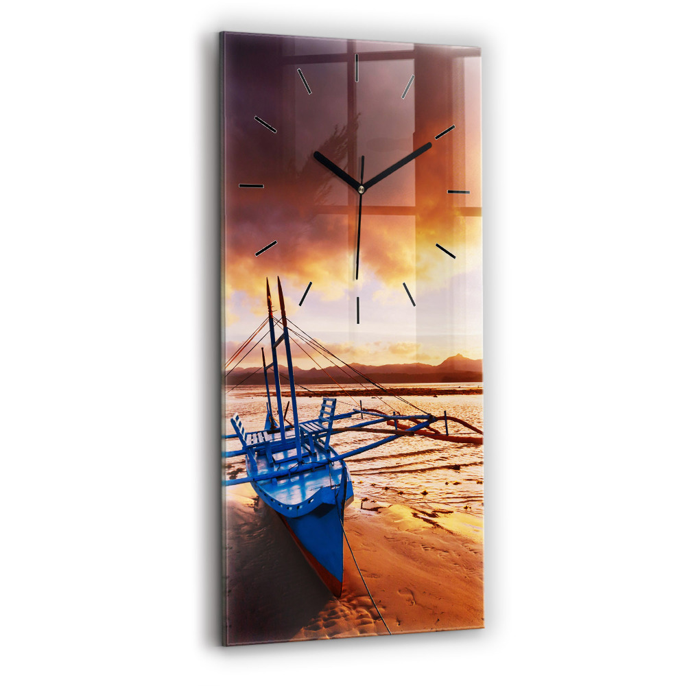 Téglalap alakú üvegóra 30x60 Hajó és naplemente
