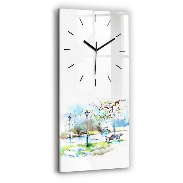 Függőleges üvegóra 30x60 Festői tavasz