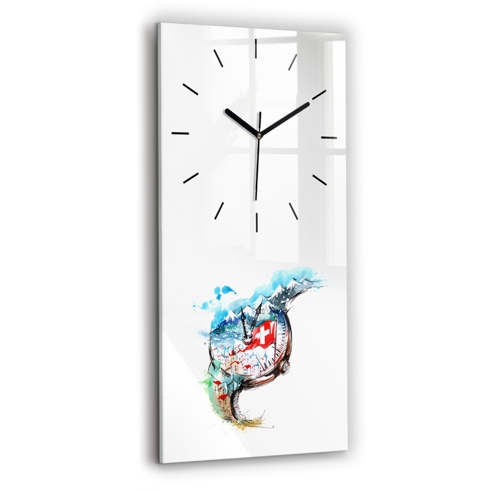 Négyszögletes fali üvegóra 30x60 Svájci óra