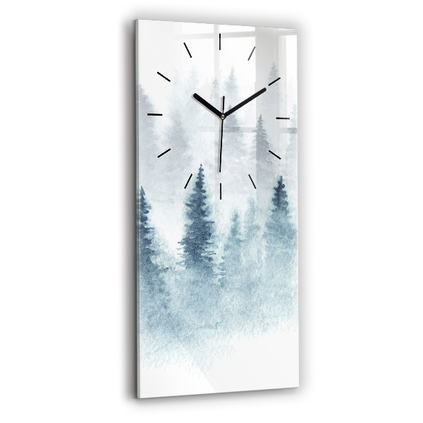 Négyszögletes fali üvegóra 30x60 Téli erdő