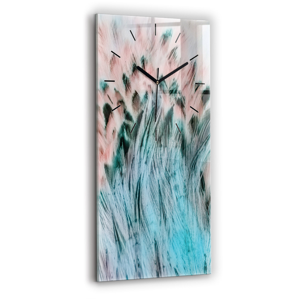 Négyszögletes fali üvegóra 30x60 Színes tollak