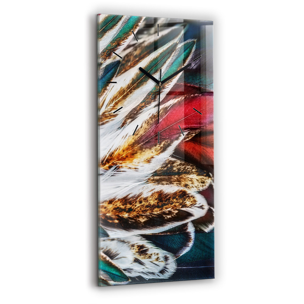 Függőleges üvegóra 30x60 Világosbarna madártollak