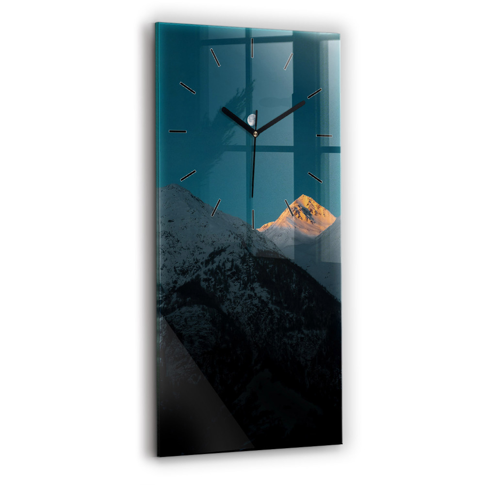 Négyszögletes üvegóra 30x60 Naplemente a hegyekben