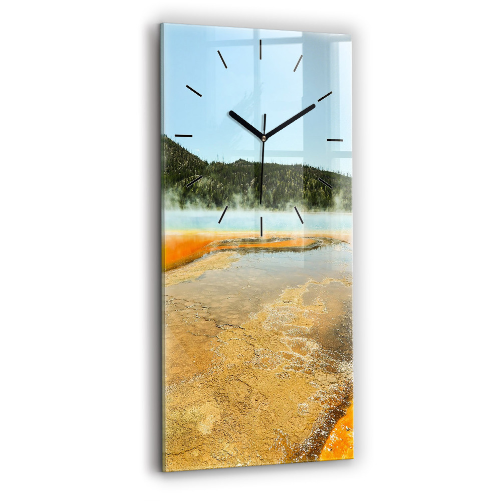 Négyszögletes üvegóra 30x60 Tó hegyekkel