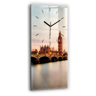 Négyszögletes fali üvegóra 30x60 Big Ben London látképe