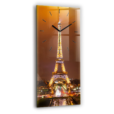 Négyszögletes üvegóra 30x60 Kivilágított Eiffel-torony