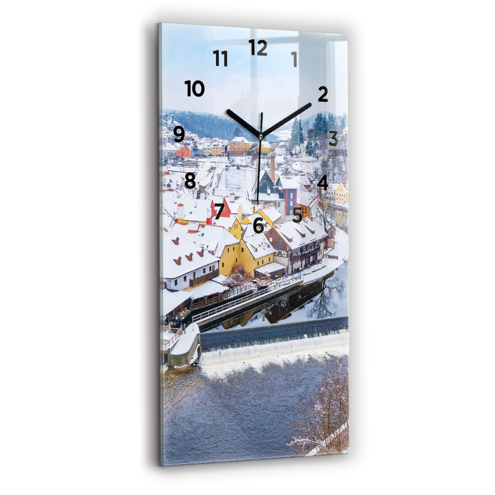 Négyszögletes üvegóra 30x60 Panoráma a városra télen