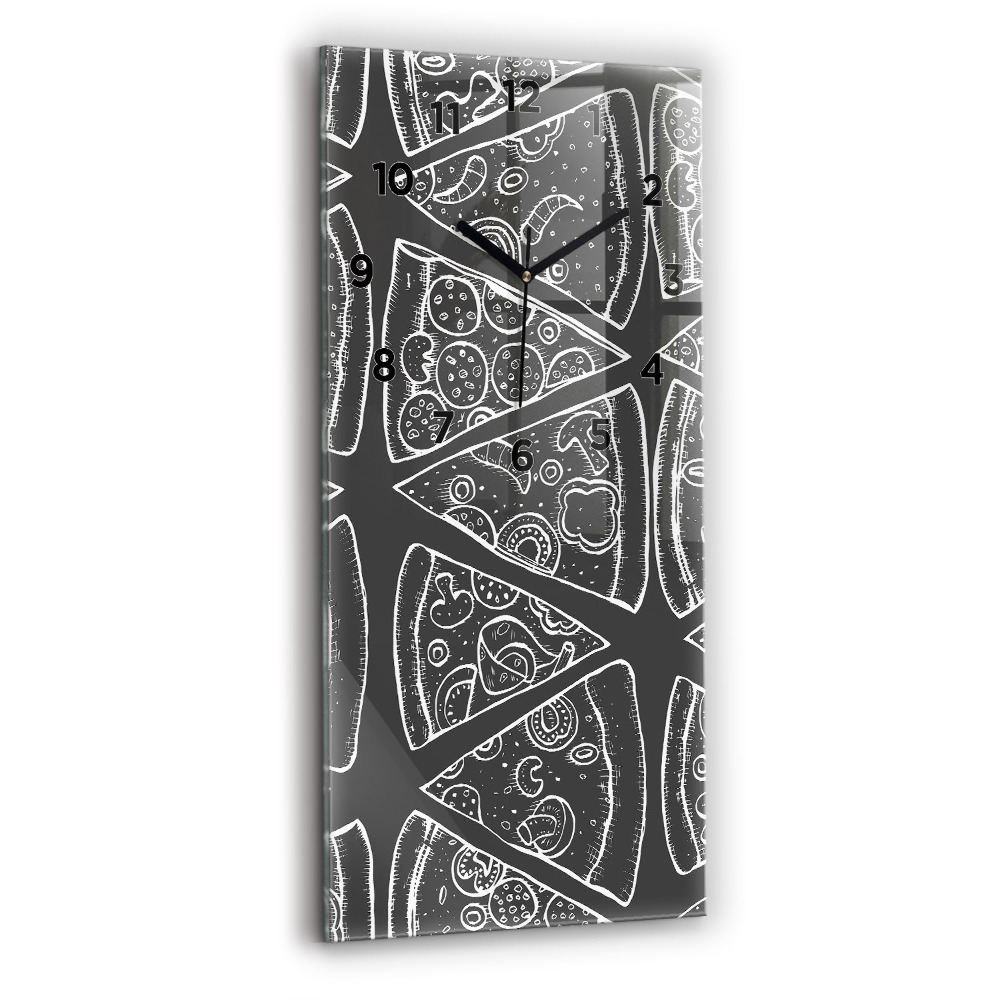 Négyszögletes fali üvegóra 30x60 Festett pizza