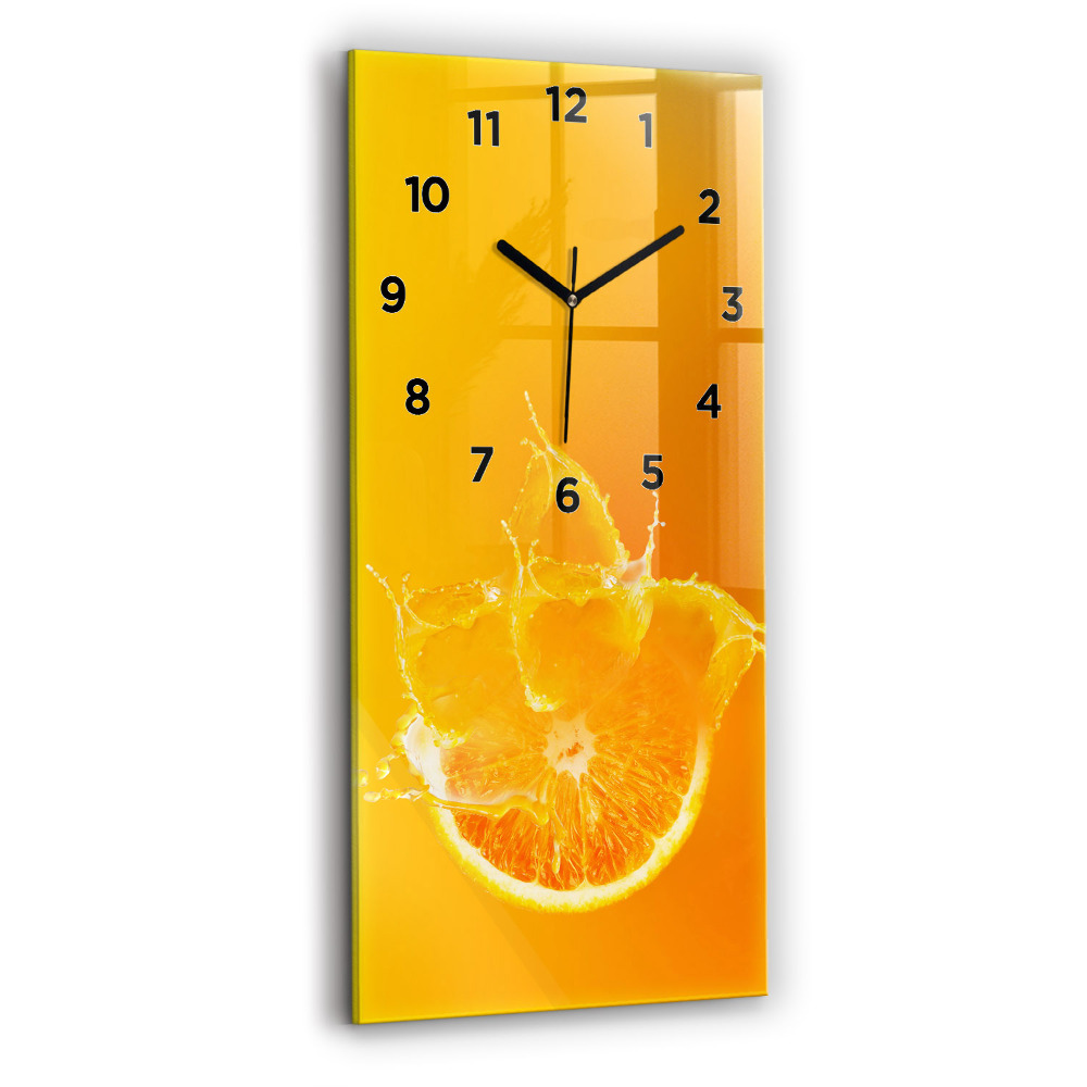 Négyszögletes fali üvegóra 30x60 narancs