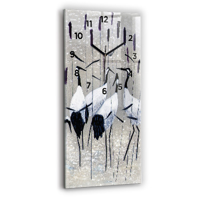 Négyszögletes fali üvegóra 30x60 Daruk a nádasban