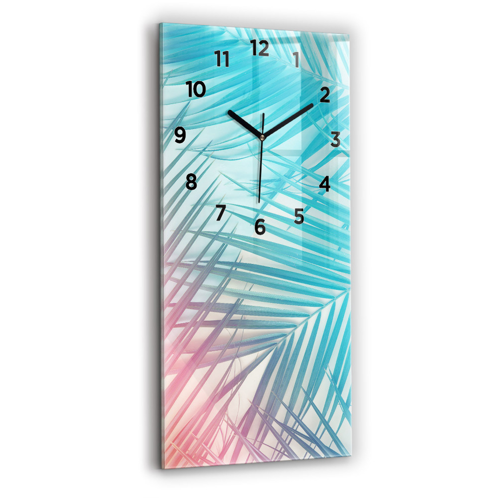 Négyszögletes fali üvegóra 30x60 Trópusi pálmafa