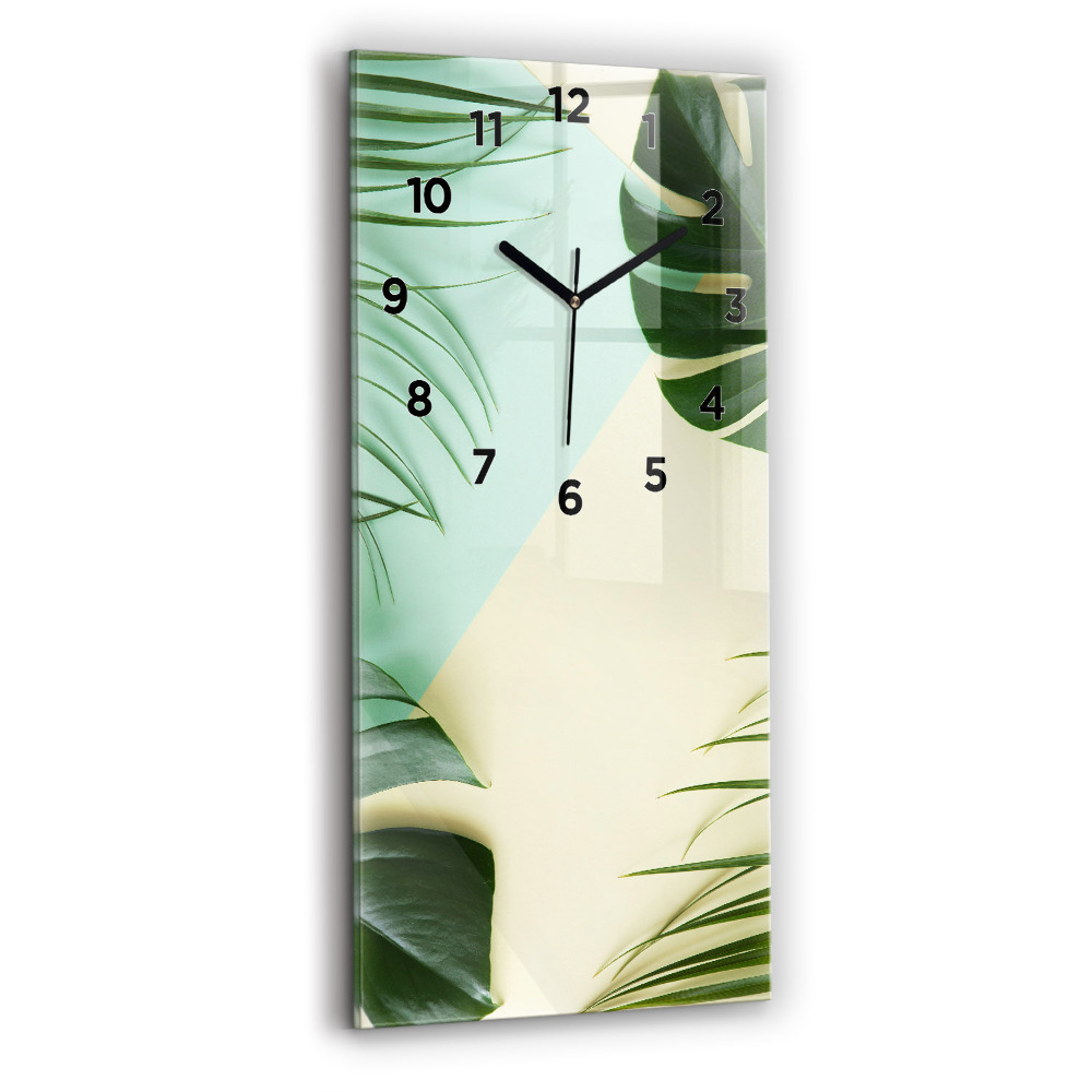 Függőleges üvegóra 30x60 Monstera levelek
