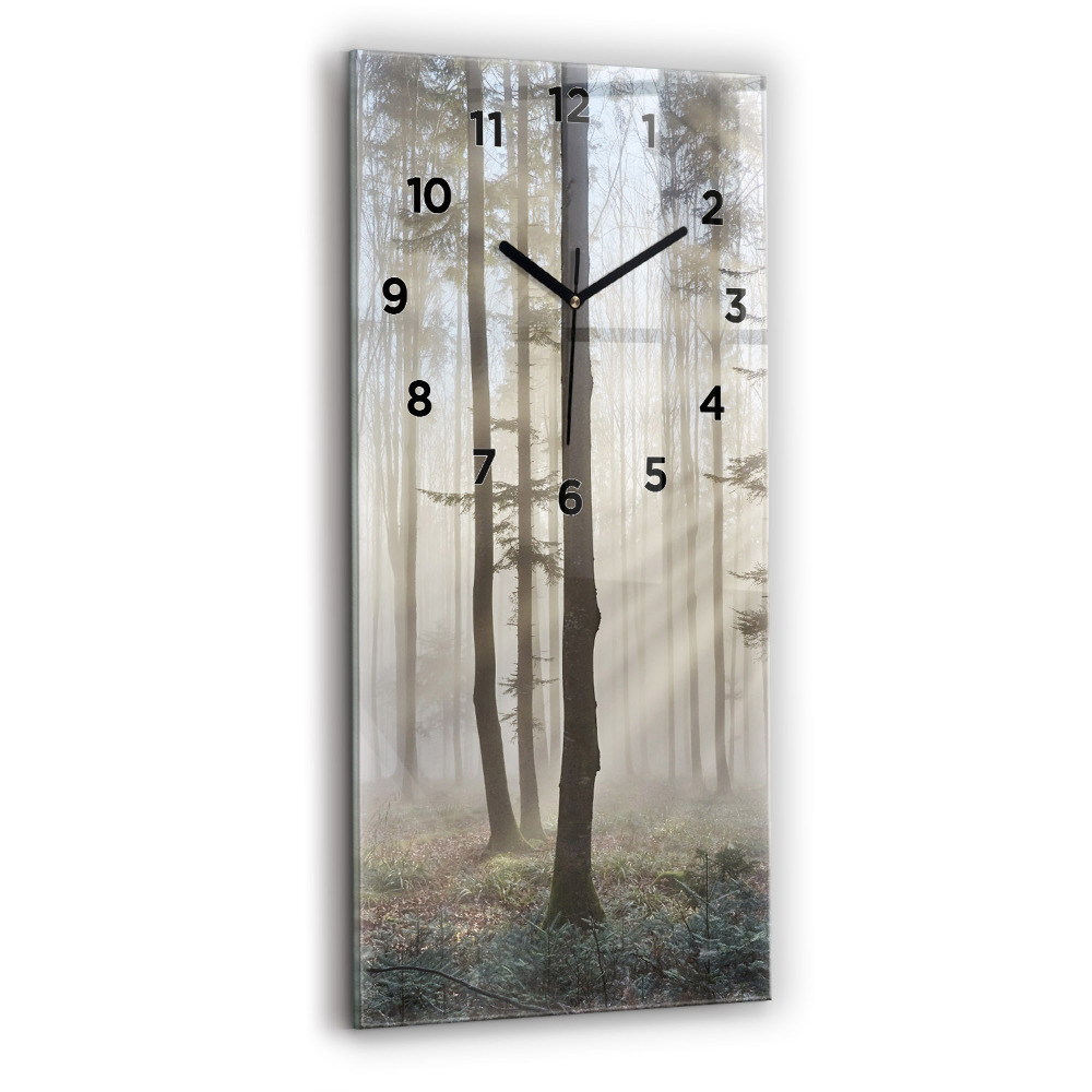 Négyszögletes üvegóra 30x60 Erdő a ködben