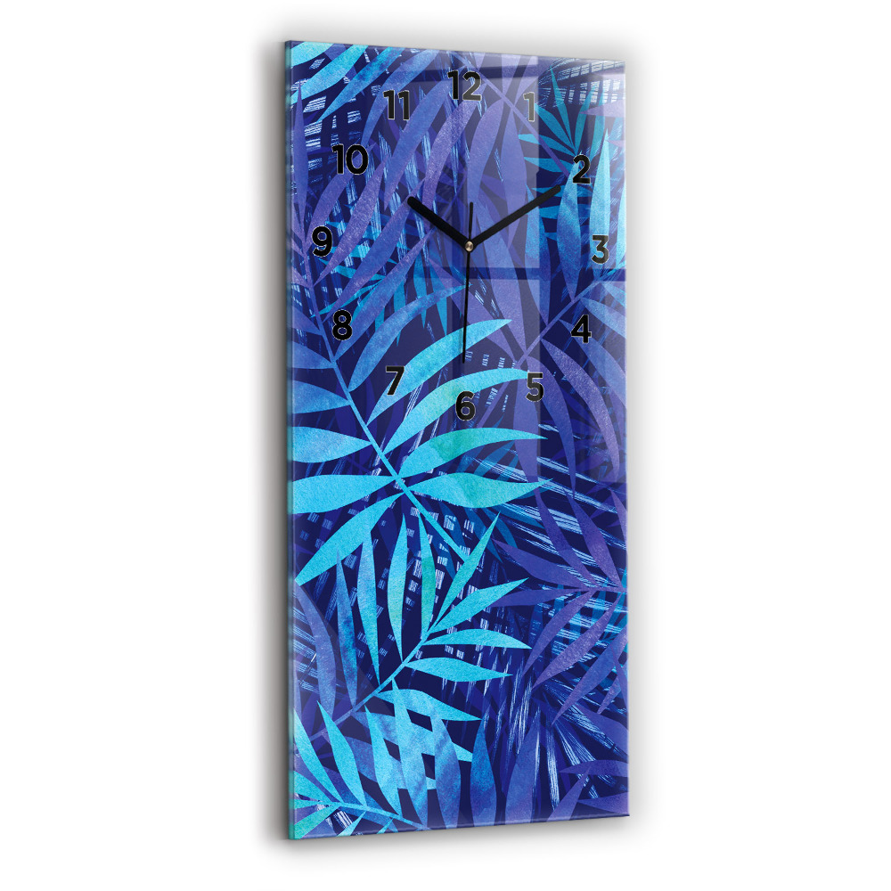 Függőleges üvegóra 30x60 Kék levelek