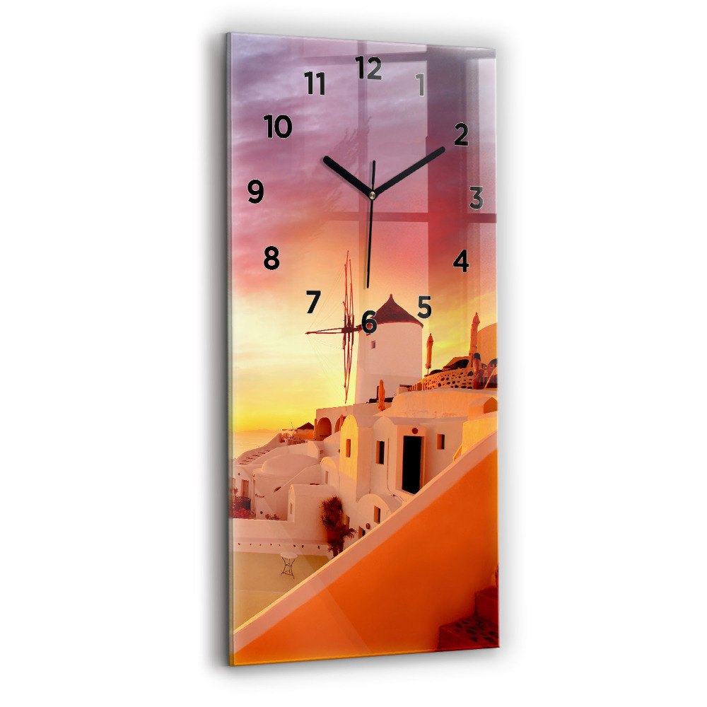 Négyszögletes üvegóra 30x60 Régi szélmalom Santoriniben